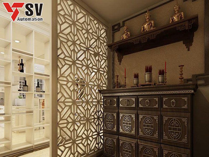 Vách ngăn bàn thờ CNC đang là xu hướng của những căn hộ chung cư và nhà ở hiện đại