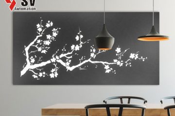Vật dụng treo tường cũng được thiết kế hình vẽ Laser bắt mắt